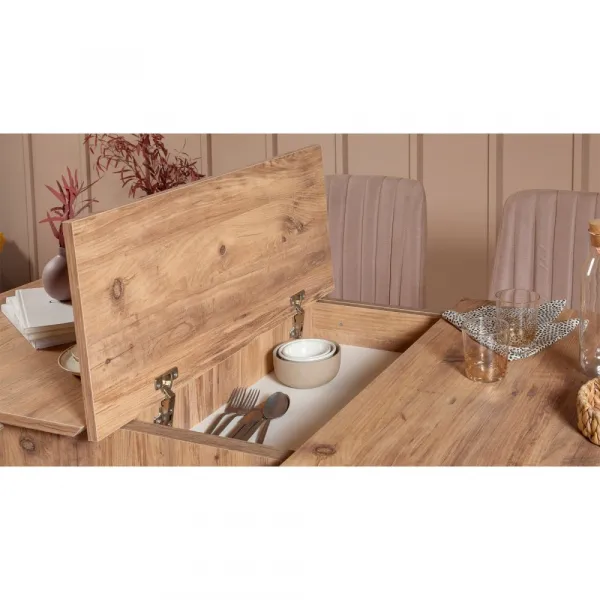 Jedálenský set s rozkladacím stolom a stoličkami (4 kusy) Vina 0900 - 3 - Atlantic, Stone