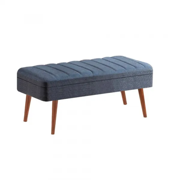 Jedálenský set s rozkladacím stolom a stoličkami (4 kusy) Vina 1048 - 3 - Walnut, Dark Blue