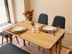 Jedálenský set s rozkladacím stolom a stoličkami (6 kusov) Vina Mini 03 1053 - Oak, Anthracite