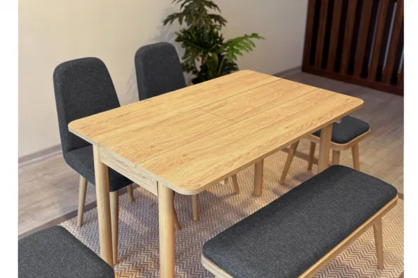 Jedálenský set s rozkladacím stolom a stoličkami (6 kusov) Vina Mini 03 1053 - Oak, Anthracite