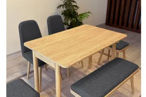 Jedálenský set s rozkladacím stolom a stoličkami (6 kusov) Vina Mini 03 1053 - Oak, Anthracite