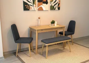 Jedálenský set s rozkladacím stolom a stoličkami (4 kusy) Vina Mini 01 1053 - Oak, Anthracite