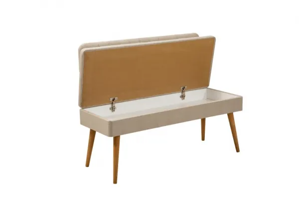 Jedálenský set s rozkladacím stolom a stoličkami (6 kusov) Vina - Atlantic Pine, Cream
