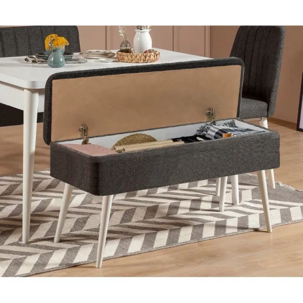 Jedálenský set s rozkladacím stolom a stoličkami (4 kusy) Vina 1053 - 3 - Anthracite, White