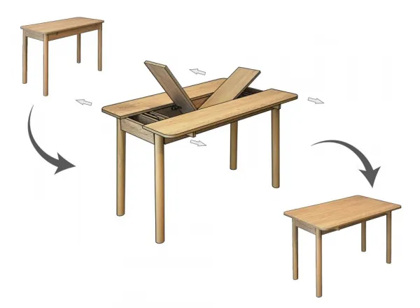 Jedálenský set s rozkladacím stolom a stoličkami (4 kusy) Vina Mini 04 1053 - Oak, Anthracite