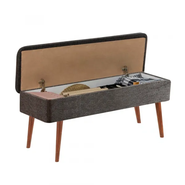Jedálenský set s rozkladacím stolom a stoličkami (4 kusy) Vina 1053 - 3 - Anthracite, Walnut