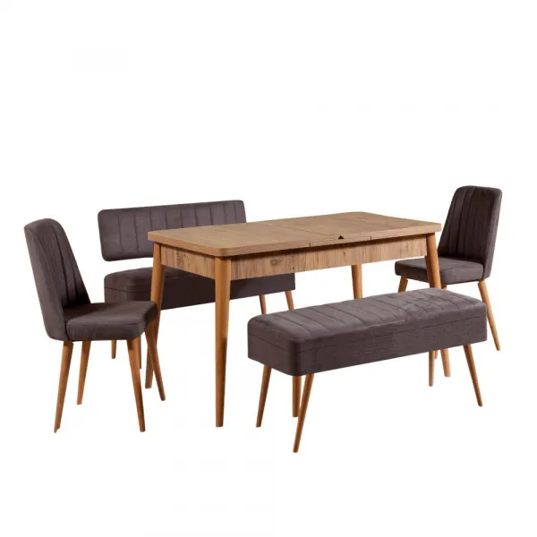 Jedálenský set s rozkladacím stolom a stoličkami (5 kusov) Vina 0701 - 4 - Anthracite, Atlantic