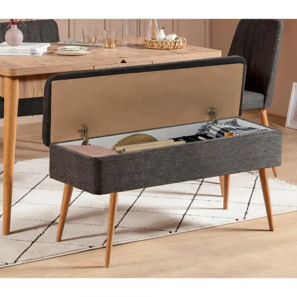 Jedálenský set s rozkladacím stolom a stoličkami (5 kusov) Vina 1053 - 4 - Anthracite, Atlantic