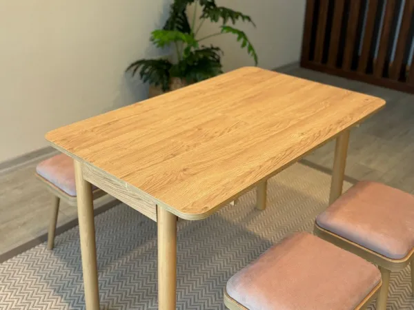 Jedálenský set s rozkladacím stolom a stoličkami (4 kusy) Vina Mini 04 0900 - Oak, Stone