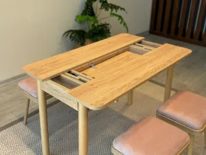 Jedálenský set s rozkladacím stolom a stoličkami (4 kusy) Vina Mini 04 0900 - Oak, Stone