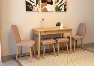 Jedálenský set s rozkladacím stolom a stoličkami (6 kusov) Vina Mini 03 0900 - Oak, Stone