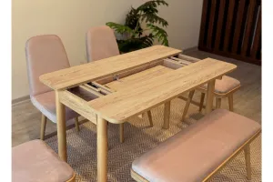 Jedálenský set s rozkladacím stolom a stoličkami (6 kusov) Vina Mini 03 0900 - Oak, Stone