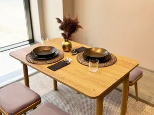 Jedálenský set s rozkladacím stolom a stoličkami (4 kusy) Vina Mini 04 0701 - Oak, Soho Grey