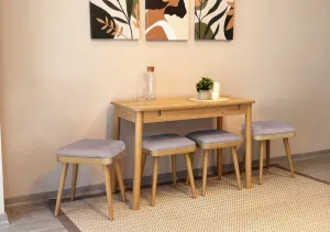 Jedálenský set s rozkladacím stolom a stoličkami (6 kusov) Vina Mini 06 0701 - Oak, Soho Grey