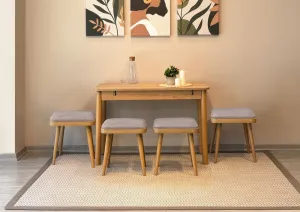 Jedálenský set s rozkladacím stolom a stoličkami (6 kusov) Vina Mini 06 0701 - Oak, Soho Grey