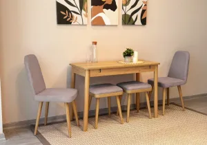 Jedálenský set s rozkladacím stolom a stoličkami (5 kusov) Vina Mini 02 0701 - Oak, Soho Grey