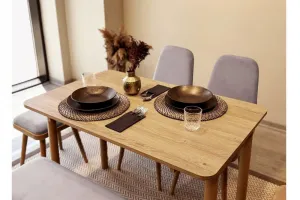 Jedálenský set s rozkladacím stolom a stoličkami (6 kusov) Vina Mini 03 0701 - Oak, Soho Grey