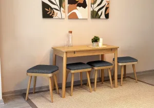 Jedálenský set s rozkladacím stolom a stoličkami (5 kusov) Vina Mini 05 1053 - Oak, Anthracite