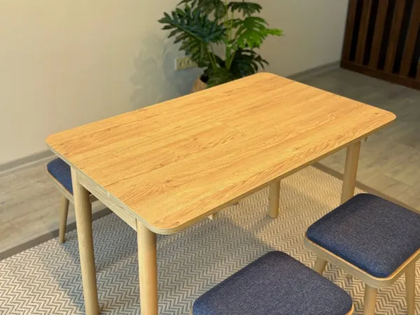 Jedálenský set s rozkladacím stolom a stoličkami (4 kusy) Vina Mini 04 1048 - Oak, Dark Blue
