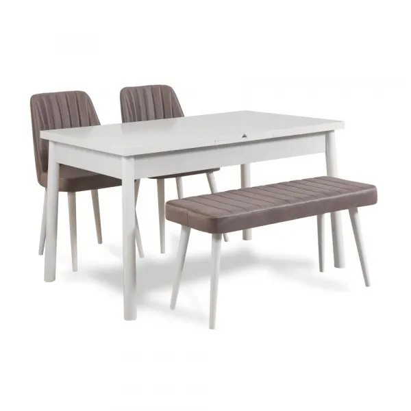 Set stola a stoličiek (5 kusov) Costa White-Grey