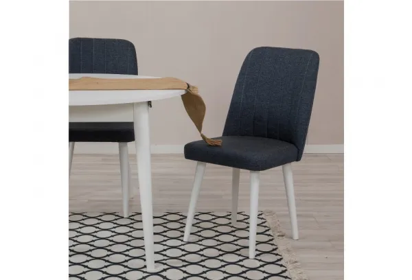 Jedálenský set s rozkladacím stolom a stoličkami (3 kusy) Vina 1048 - White, Navy Blue