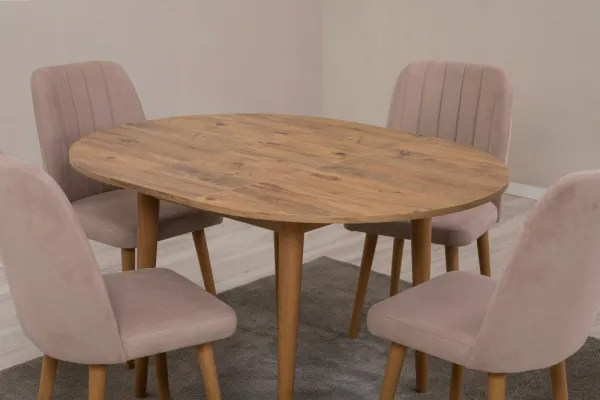 Jedálenský set s rozkladacím stolom a stoličkami (5 kusov) Vina 0900 - Atlantic Pine, Stone