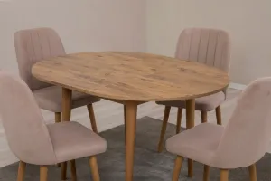 Jedálenský set s rozkladacím stolom a stoličkami (5 kusov) Vina 0900 - Atlantic Pine, Stone