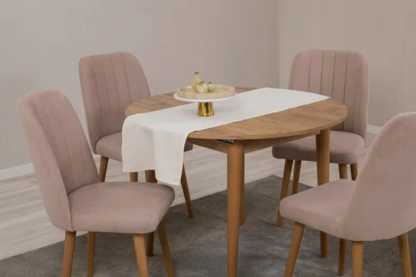 Jedálenský set s rozkladacím stolom a stoličkami (5 kusov) Vina 0900 - Atlantic Pine, Stone