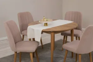 Jedálenský set s rozkladacím stolom a stoličkami (5 kusov) Vina 0900 - Atlantic Pine, Stone