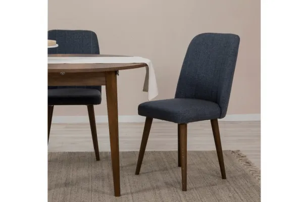 Jedálenský set s rozkladacím stolom a stoličkami (3 kusy) Vina 1048 - Walnut, Navy Blue
