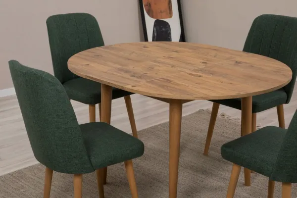 Jedálenský set s rozkladacím stolom a stoličkami (5 kusov) Vina 1070 - Atlantic Pine, Green