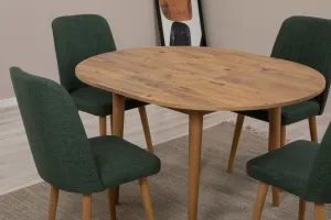 Jedálenský set s rozkladacím stolom a stoličkami (5 kusov) Vina 1070 - Atlantic Pine, Green