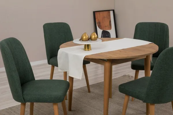 Jedálenský set s rozkladacím stolom a stoličkami (5 kusov) Vina 1070 - Atlantic Pine, Green