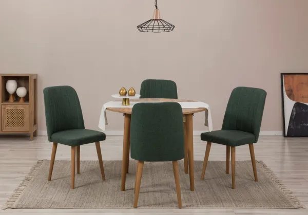 Jedálenský set s rozkladacím stolom a stoličkami (5 kusov) Vina 1070 - Atlantic Pine, Green