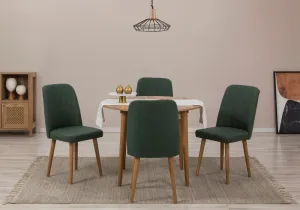 Jedálenský set s rozkladacím stolom a stoličkami (5 kusov) Vina 1070 - Atlantic Pine, Green