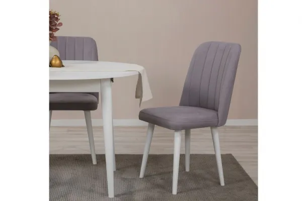 Jedálenský set s rozkladacím stolom a stoličkami (3 kusy) Vina 0701 - White, Grey