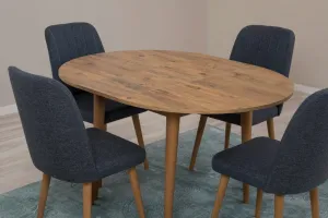 Jedálenský set s rozkladacím stolom a stoličkami (5 kusov) Vina 1048 - Atlantic Pine, Navy Blue