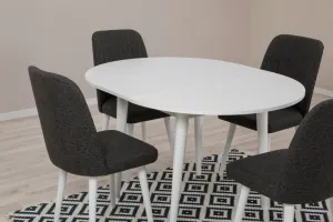 Jedálenský set s rozkladacím stolom a stoličkami (5 kusov) Vina 1053 - White, Anthracite