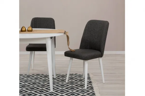 Jedálenský set s rozkladacím stolom a stoličkami (3 kusy) Vina 1053 - White, Anthracite
