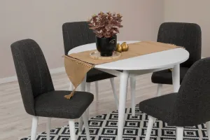 Jedálenský set s rozkladacím stolom a stoličkami (5 kusov) Vina 1053 - White, Anthracite