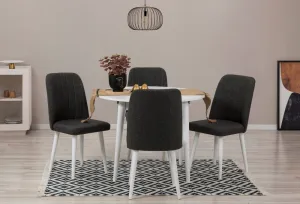 Jedálenský set s rozkladacím stolom a stoličkami (5 kusov) Vina 1053 - White, Anthracite