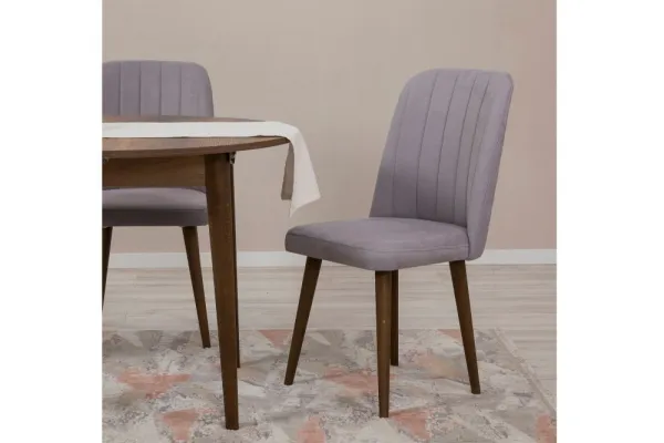 Jedálenský set s rozkladacím stolom a stoličkami (3 kusy) Vina 0701 - Walnut, Grey