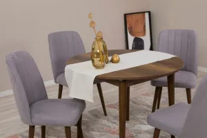 Jedálenský set s rozkladacím stolom a stoličkami (5 kusov) Vina 0701 - Walnut, Grey