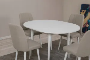Jedálenský set s rozkladacím stolom a stoličkami (5 kusov) Vina 1005 5 - White, Cream