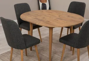 Jedálenský set s rozkladacím stolom a stoličkami (5 kusov) Vina 1053 - Atlantic Pine, Anthracite