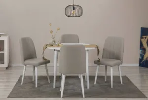 Jedálenský set s rozkladacím stolom a stoličkami (5 kusov) Vina 1005 5 - White, Cream