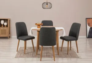 Jedálenský set s rozkladacím stolom a stoličkami (5 kusov) Vina 1053 - Atlantic Pine, Anthracite