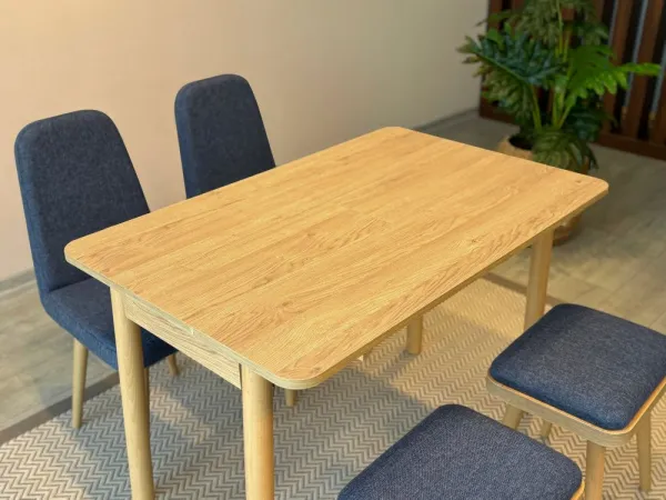 Jedálenský set s rozkladacím stolom a stoličkami (5 kusov) Vina Mini 02 1048 - Oak, Dark Blue