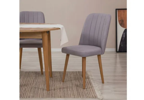 Jedálenský set s rozkladacím stolom a stoličkami (5 kusov) Vina 0701 - Atlantic Pine, Grey