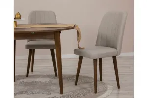 Jedálenský set s rozkladacím stolom a stoličkami (5 kusov) Vina 1005 - Walnut, Cream